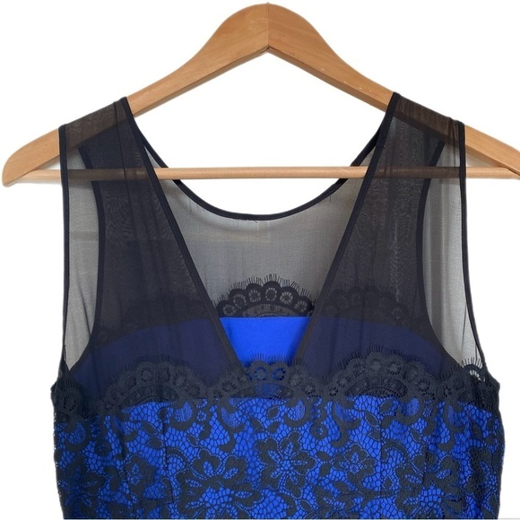 NWT Anthropologie Moulinette Soeurs Sapphire Blue Lace Cocktail Dress Women 6 - Picture 3 of 13